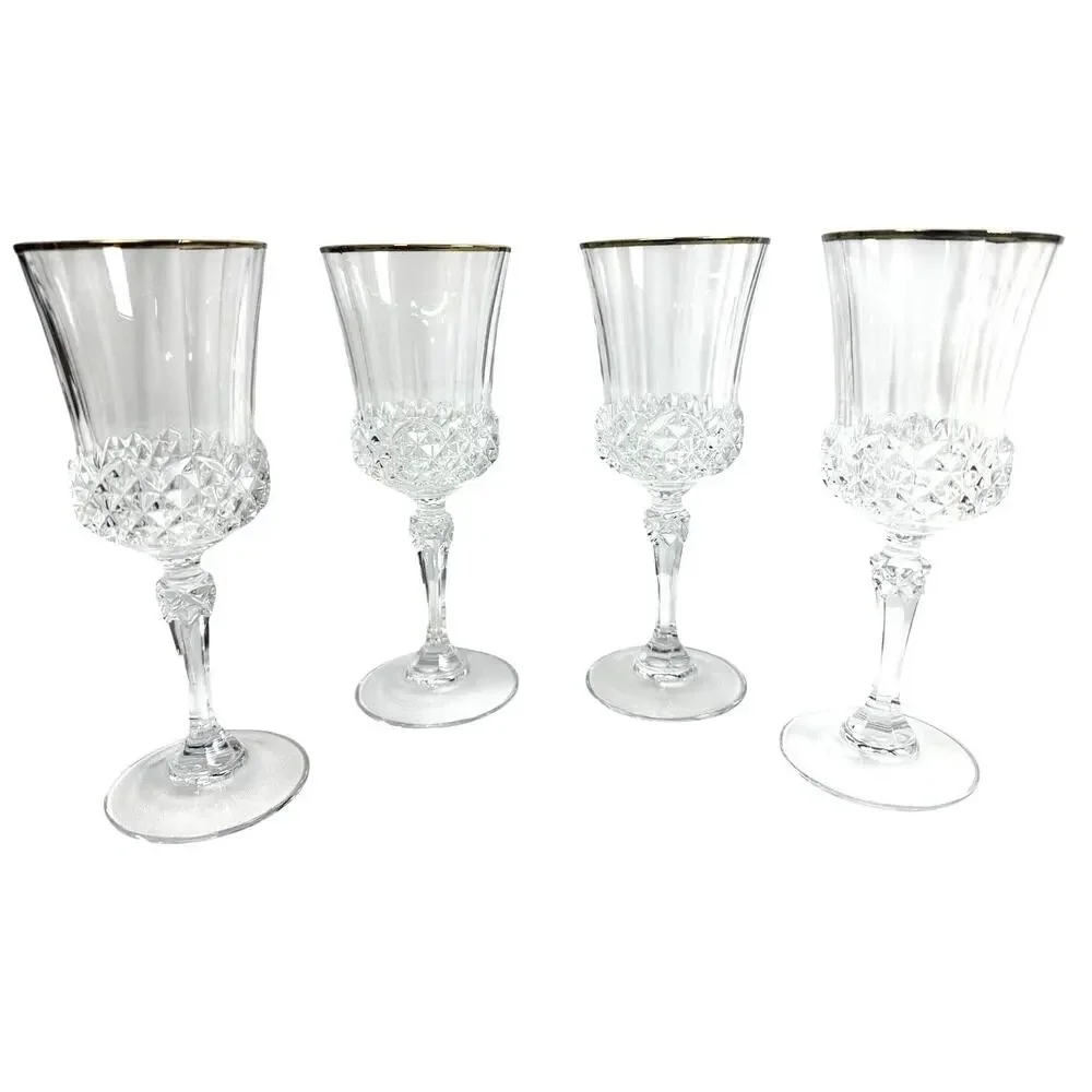 Cristal D'Arques Durand Valencay Gold Rim Lead Crystal 7